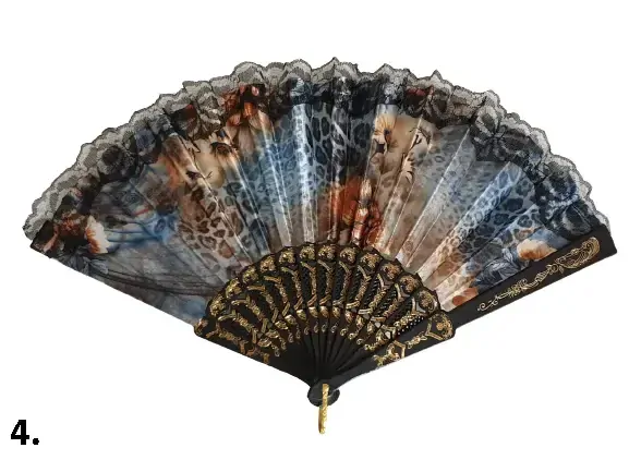 Látkový vějíř s motivem květin - č.2